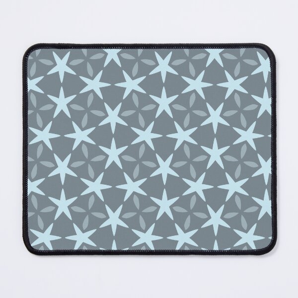 Item preview, Soft Blue Starburst on Slate Grey Pattern designed and sold by AleksaDesignMTL.