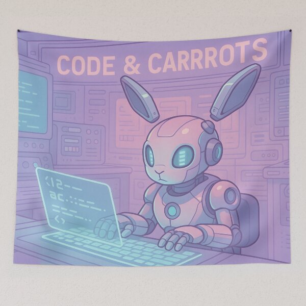 Item preview,  Code and Carrots – Cyber Bunny Programmer designed and sold by SassyArtistry.