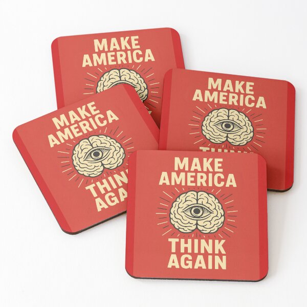 Item preview, Make America Think Again – Bold Anti-Trump Protest Design designed and sold by Where Troubles Melt Like Lemon Drops.