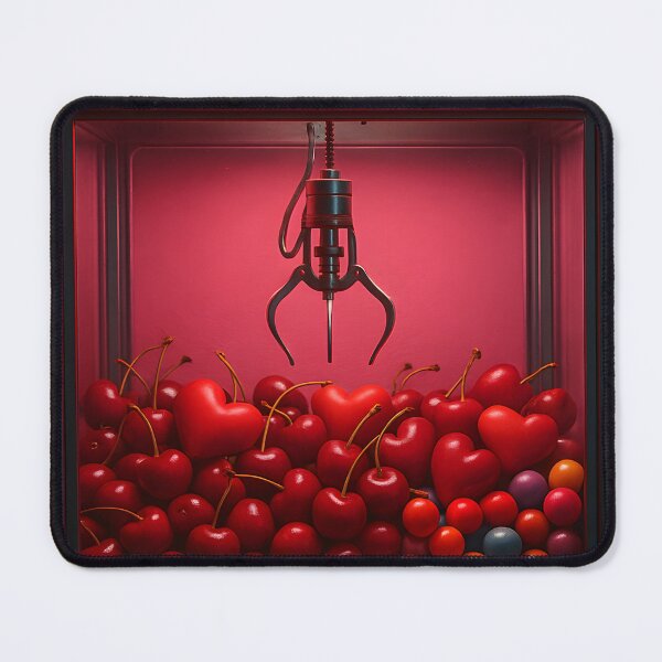 Item preview,  Claw Machine Filled with Red Balls – Neon Arcade Art designed and sold by SassyArtistry.