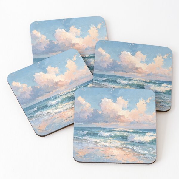Item preview, A beach at sunset with soft clouds 6 designed and sold by FlaskLab.