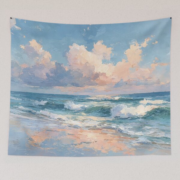 Item preview, A beach at sunset with soft clouds 6 designed and sold by FlaskLab.