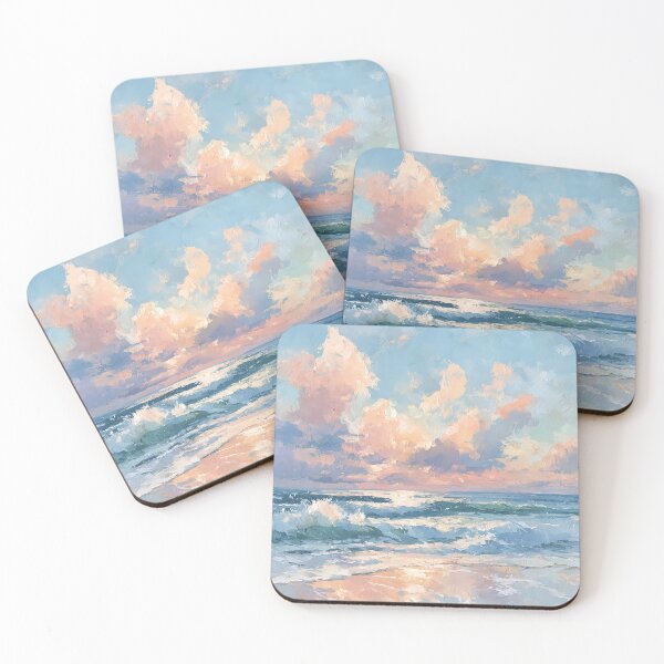 Item preview, A beach at sunset with soft clouds 4 designed and sold by FlaskLab.