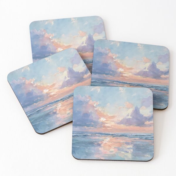 Item preview, A beach at sunset with soft clouds 3 designed and sold by FlaskLab.
