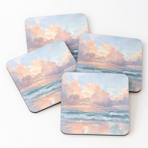 Item preview, A beach at sunset with soft clouds 2 designed and sold by FlaskLab.
