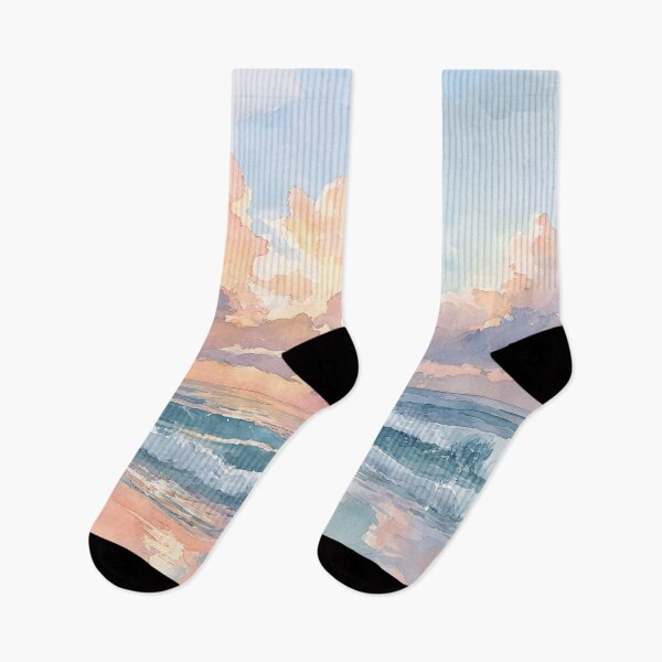 Item preview, A beach at sunset with soft clouds 2 designed and sold by FlaskLab.