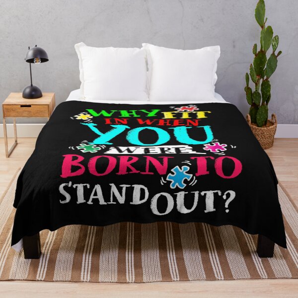 Item preview, Born to Stand Out – Colorful Puzzle Piece Quote Design designed and sold by miaoxiang9.