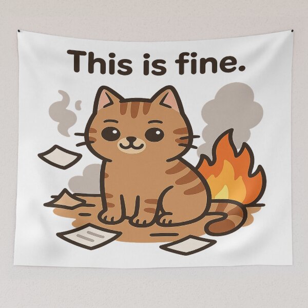 Item preview, This Is Fine Cat designed and sold by CappieLab.
