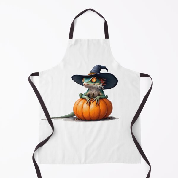 Item preview, A lizard wearing a witch hat sitting on a pumpkin designed and sold by DOG DESIGN.