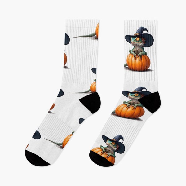 Item preview, A lizard wearing a witch hat sitting on a pumpkin designed and sold by DOG DESIGN.