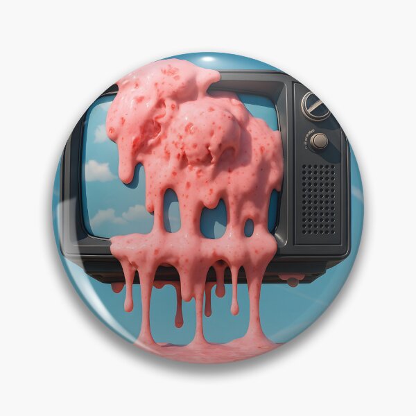 Item preview,  Melting Strawberry Ice Cream on Retro TV designed and sold by SassyArtistry.