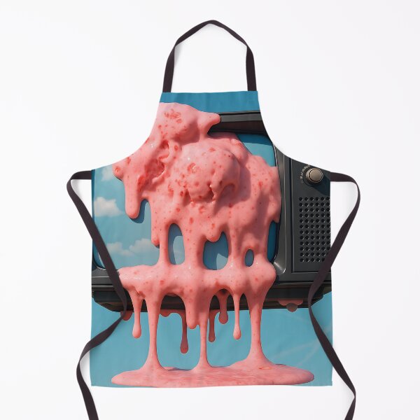 Item preview, Melting Strawberry Ice Cream on Retro TV designed and sold by SassyArtistry.