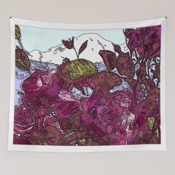 Item preview, Mountain Through The Flowers Poster Draw designed and sold by SmashingDeals.