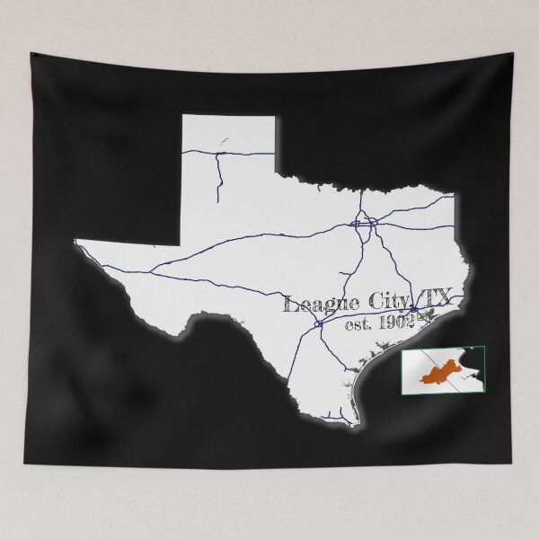 Item preview, League City, TX [White] designed and sold by PhilbonianDezin.