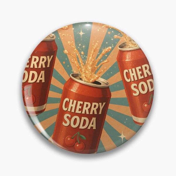 Item preview,  Retro Cherry Soda Cans with Splash Effect designed and sold by SassyArtistry.