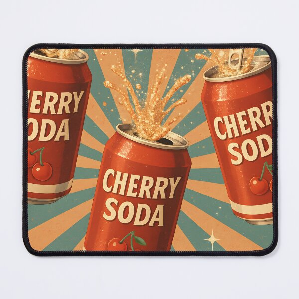 Item preview, Retro Cherry Soda Cans with Splash Effect designed and sold by SassyArtistry.