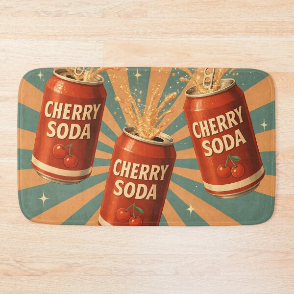 Item preview,  Retro Cherry Soda Cans with Splash Effect designed and sold by SassyArtistry.