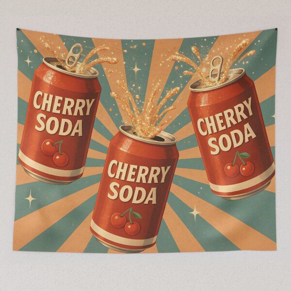 Item preview,  Retro Cherry Soda Cans with Splash Effect designed and sold by SassyArtistry.