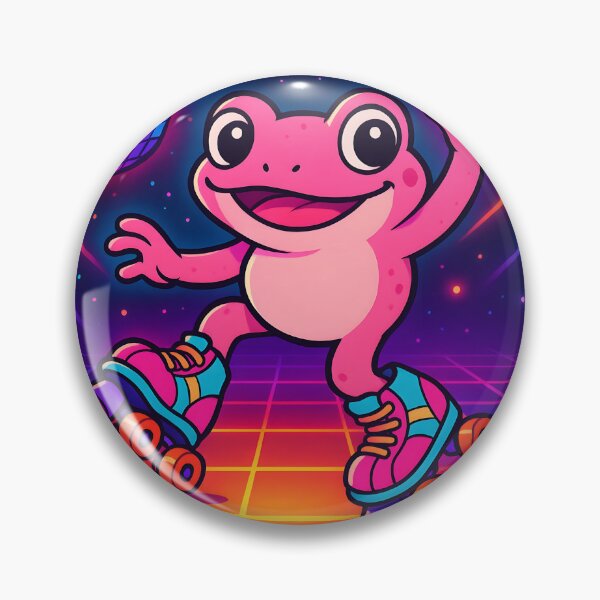 Item preview,  Disco Frog on Roller Skates in Neon Rink designed and sold by SassyArtistry.