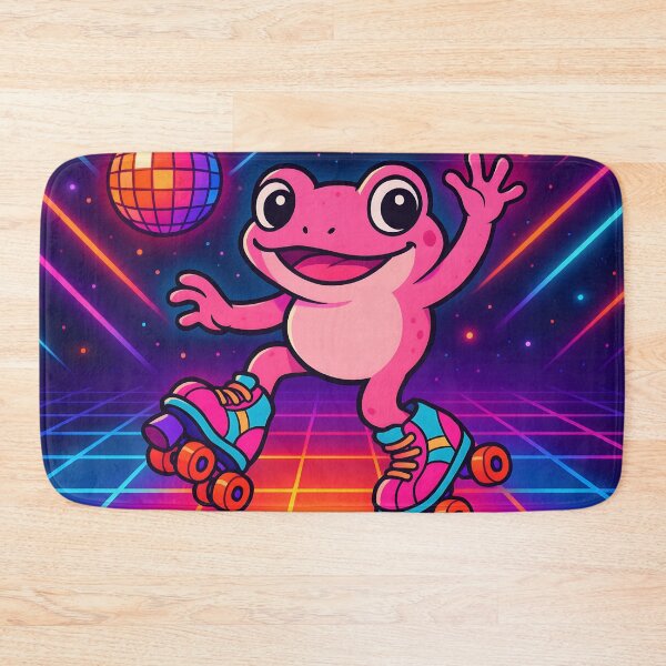 Item preview,  Disco Frog on Roller Skates in Neon Rink designed and sold by SassyArtistry.