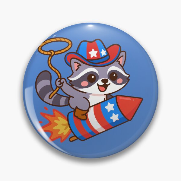 Item preview, Patriotic Raccoon on Rocket – Cute 4th of July Cartoon Design designed and sold by donwillisjrart.