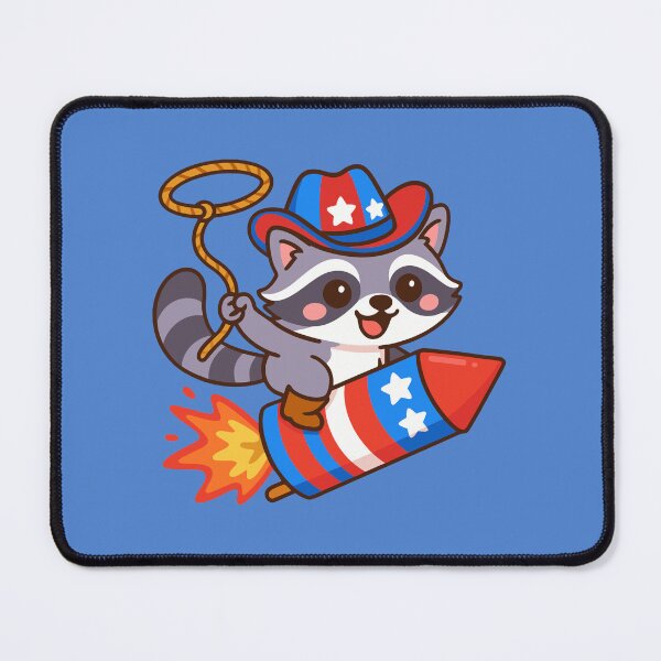 Item preview, Patriotic Raccoon on Rocket – Cute 4th of July Cartoon Design designed and sold by donwillisjrart.