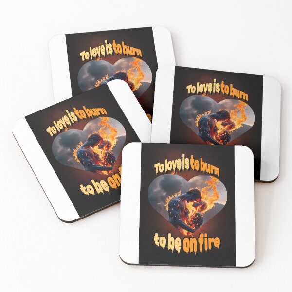 Item preview, To Love Is to Burn, to be on fire – Passionate Love Quote Fire Typography Design designed and sold by ArtsyExplorer.