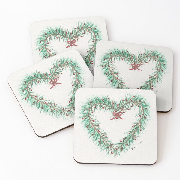 Item preview, Corona navideña de corazones de amor designed and sold by Kirsten Robinson Art.
