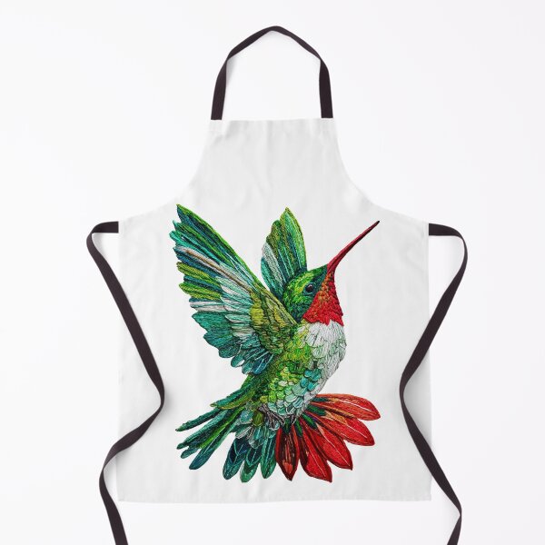 Item preview, "Vibrant Hummingbird Pattern – Embroidered Bird on Canvas" designed and sold by SantiLab.