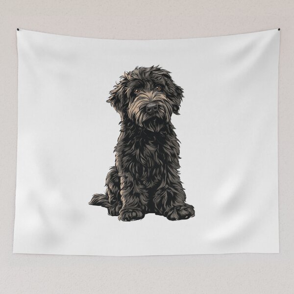 Item preview, Black Labradoodle Dog Illustration designed and sold by whyitsme.