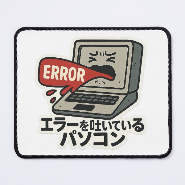 Item preview, エラーを吐いているパソコン / The Computer That Vomits Errors – バグに感情があったらこうなる。 designed and sold by Yos-Design-Stoa.