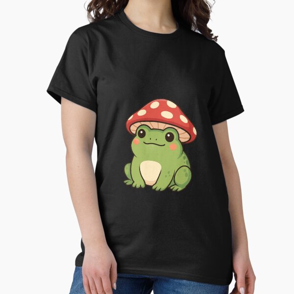 Item preview, Frogo – Chubby Green Frog Wearing a Red Mushroom Hat designed and sold by ColorSplash123.