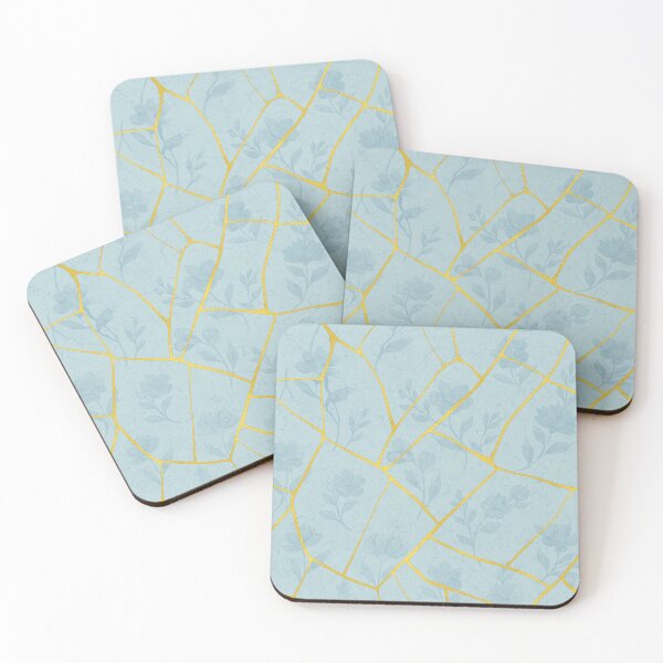 Item preview, Golden Kintsugi Floral – Seamless Broken Tile Design designed and sold by hizenhao.