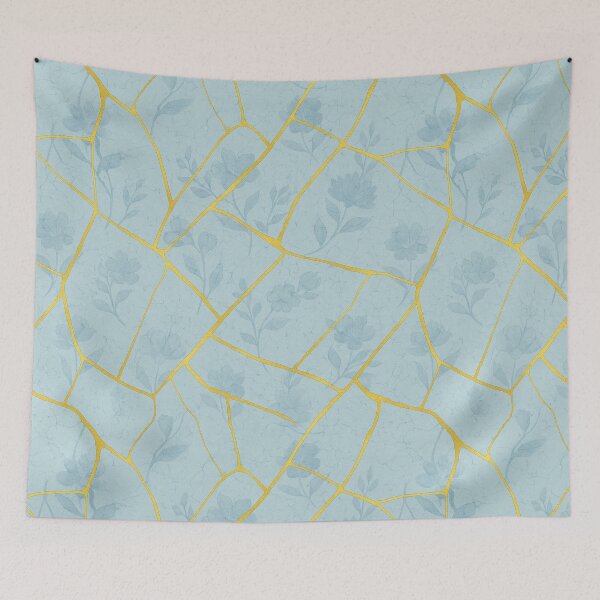 Item preview, Golden Kintsugi Floral – Seamless Broken Tile Design designed and sold by hizenhao.