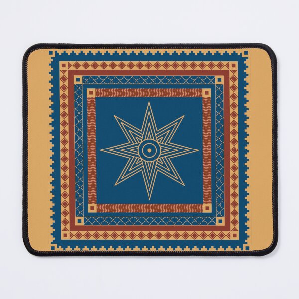 Item preview, Star of Ishtar Banner - Ochre & Indigo Pattern designed and sold by CaffeineCraftedCreations.