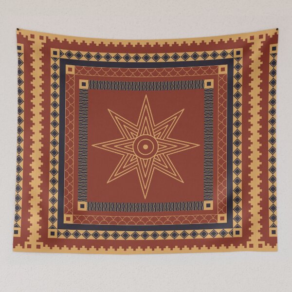 Item preview, Star of Ishtar Banner - Ochre & Carbon Pattern designed and sold by CaffeineCraftedCreations.