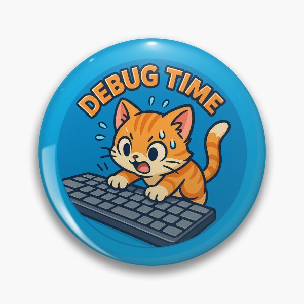 Item preview, Debug Time Coding Cat Sticker designed and sold by Yuliya Brush.
