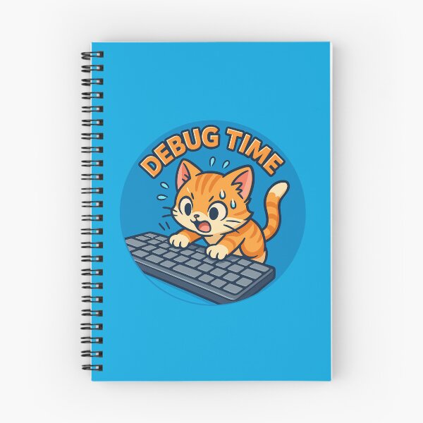 Item preview, Debug Time Coding Cat Sticker designed and sold by Yuliya Brush.