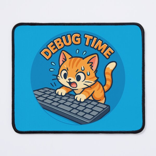 Item preview, Debug Time Coding Cat Sticker designed and sold by Yuliya Brush.