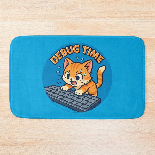 Item preview, Debug Time Coding Cat Sticker designed and sold by Yuliya Brush.