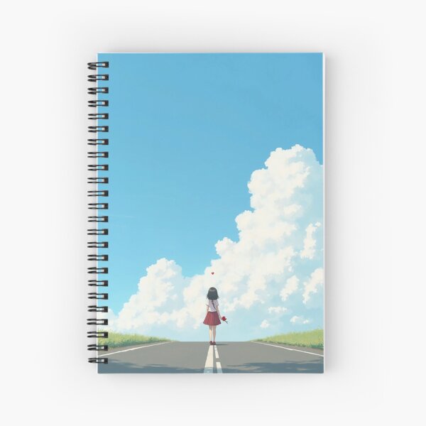 Item preview, Romantic Girl Under Cloudy Sky Waiting for Her Beloved – Emotional Blue Sky Scenery Art designed and sold by nabashop.