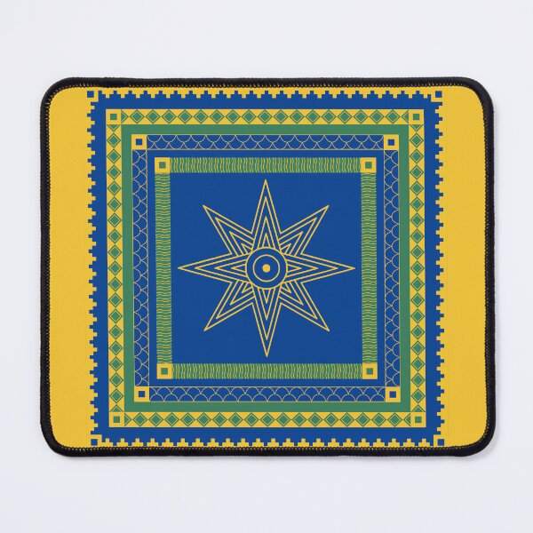 Item preview, Star of Ishtar Banner - Malachite, Gold, & Lapis Pattern designed and sold by CaffeineCraftedCreations.
