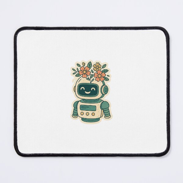 Item preview, Retro-Futuristic Robot with Flowers designed and sold by QuietlyChaotic.