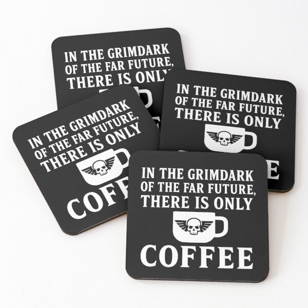 Artikelvorschau, Grimdark Coffee – In der fernen Zukunft gibt es nur Kaffee - Weiß entworfen und verkauft von Splyntpop.
