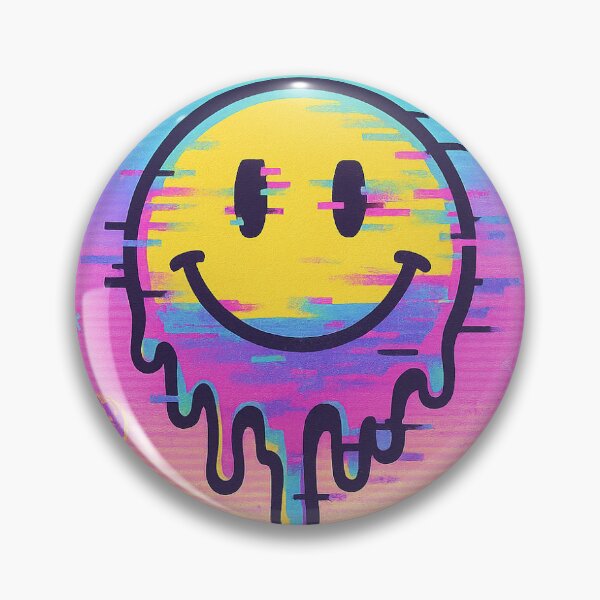 Item preview, Melting Glitchcore Smiley – 90s Vaporwave designed and sold by QuietlyChaotic.
