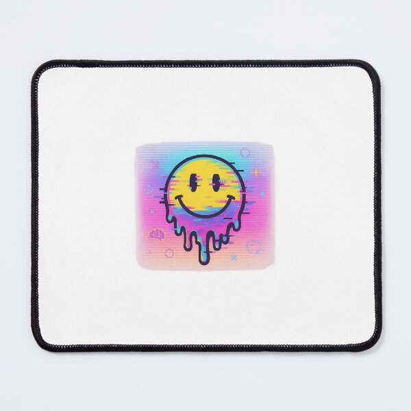Item preview, Melting Glitchcore Smiley – 90s Vaporwave designed and sold by QuietlyChaotic.