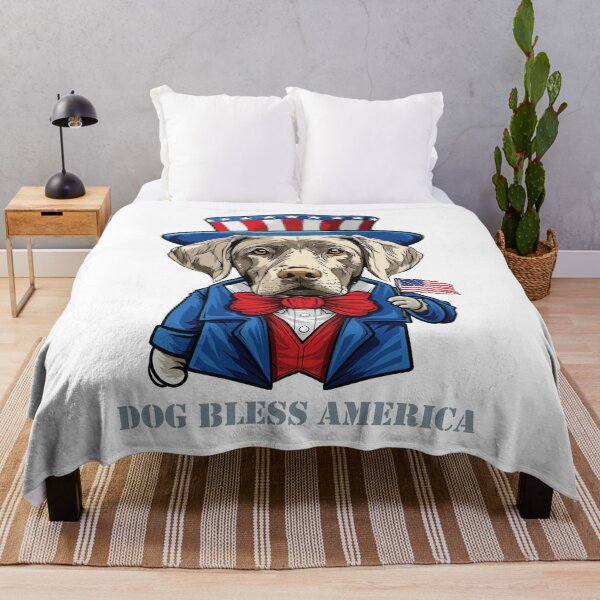 Item preview, Silver Labrador Retriever Dog Bless America designed and sold by whyitsme.