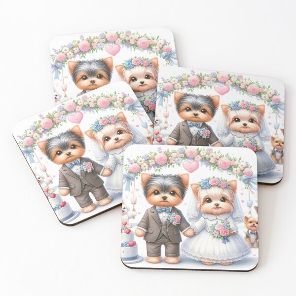 Item preview, Congratulations Mr and Mrs Yorkshire Terriers designed and sold by Wags & Tails.
