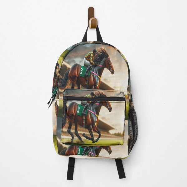 Item preview, Brown Racehorse with Jockey – Dynamic Horse Racing Art for T-Shirts, Posters, Stickers & More designed and sold by Casa Dolce Inverno Italia .