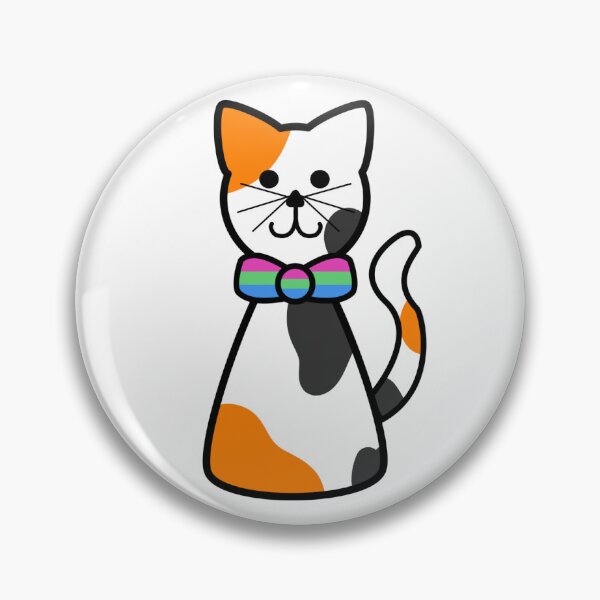 Item preview, Calico Cat With Polysexual Pride Flag Bow Tie designed and sold by Laura-Rosa.